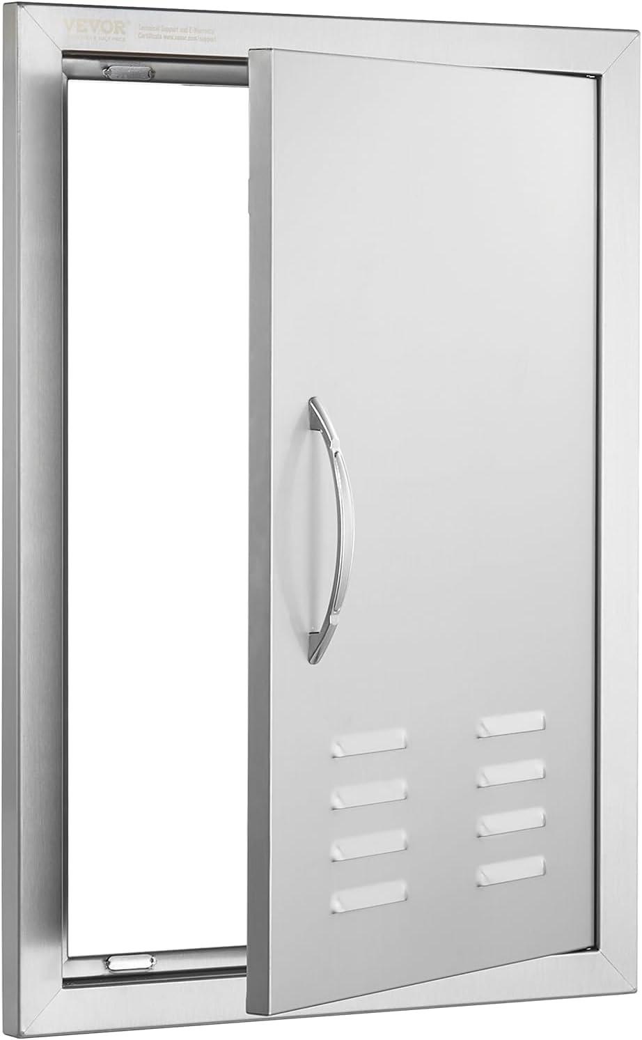 Stainless Steel Outdoor Kitchen BBQ Access Door with Handle and Vents