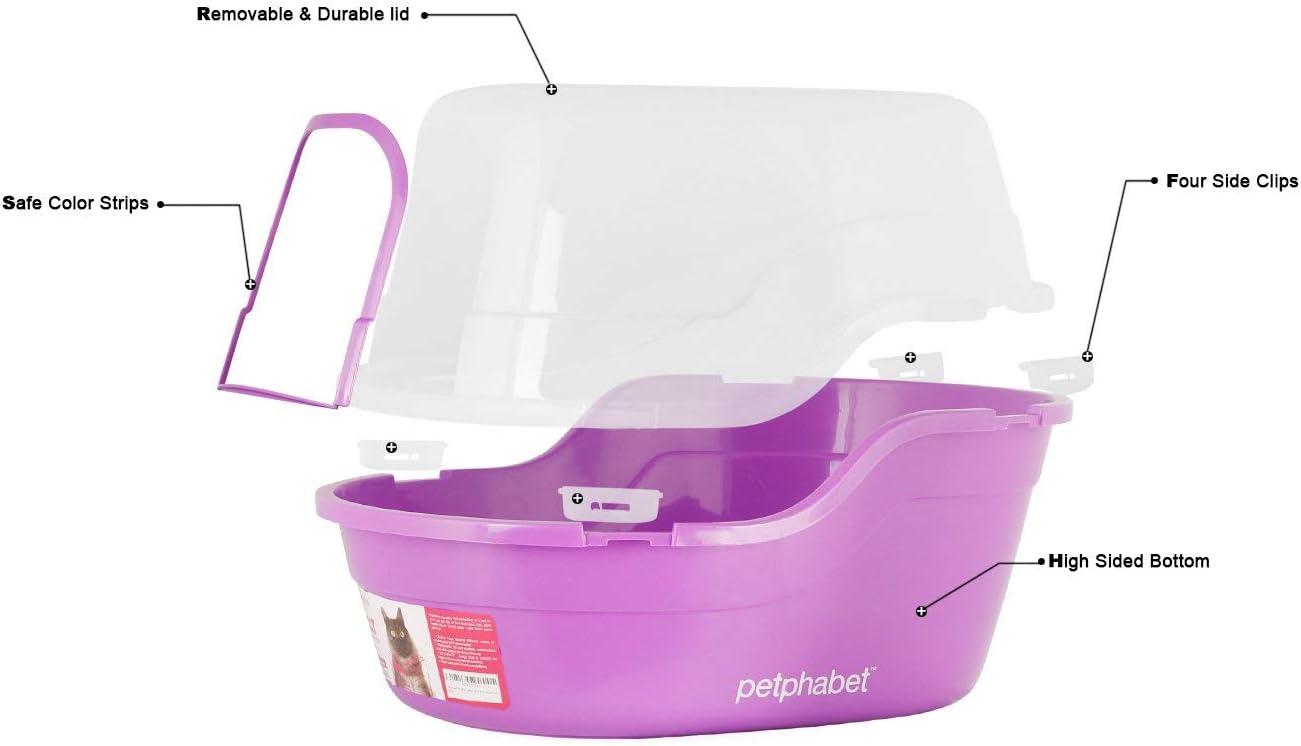 Petfamily Extra Large Cat Litter Box, Color Purple, Jumbo Hooded, 24.8 x 20 x 16.5 in