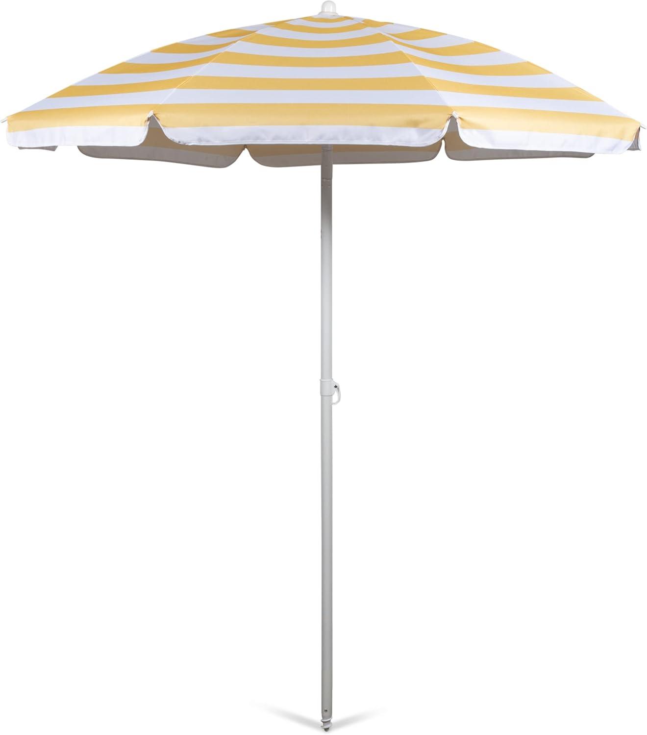 Oniva Portable Beach Stick Umbrella - Yellow Cabana Stripe