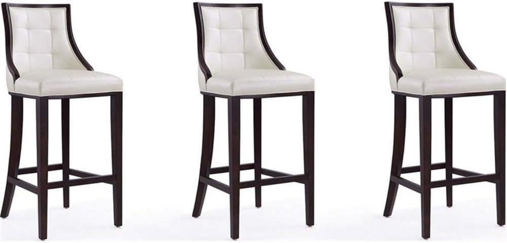 Set of 3 Fifth Avenue 31.5" Beech Wood Barstools with Footrest - Manhattan Comfort