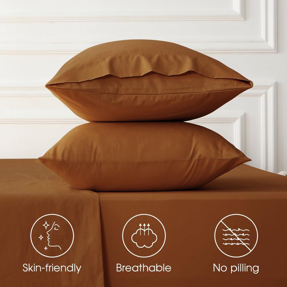 HYPREST 100% Cotton Sheets Extra Deep Pocket, Hotel Luxury Soft Cooling Cotton Sheet Sets