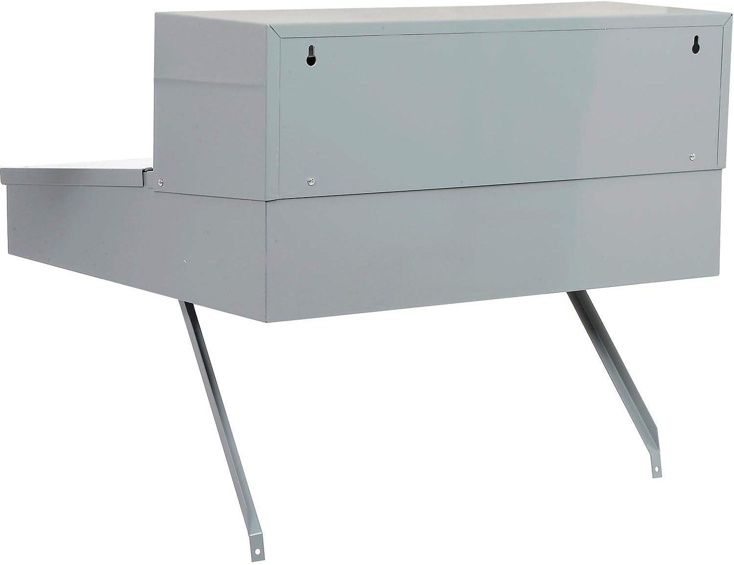 Wall Mounted Receiving Desk, 24" W X 22" D X 12" H, Gray