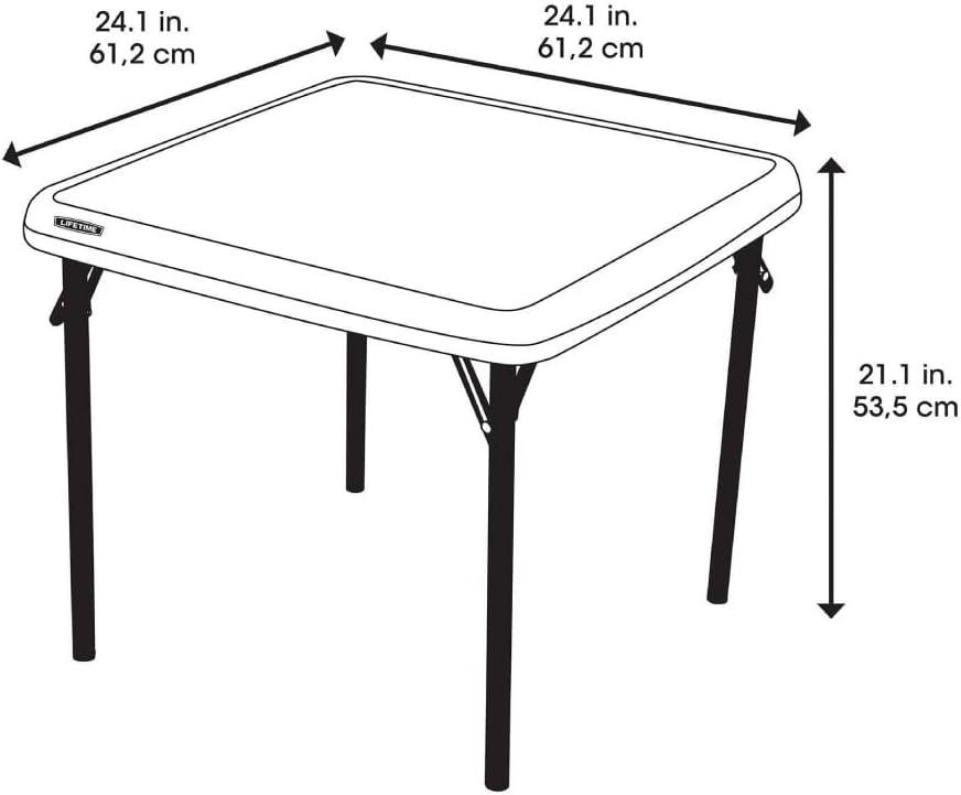 Almond Square Metal and Plastic Kids Folding Table