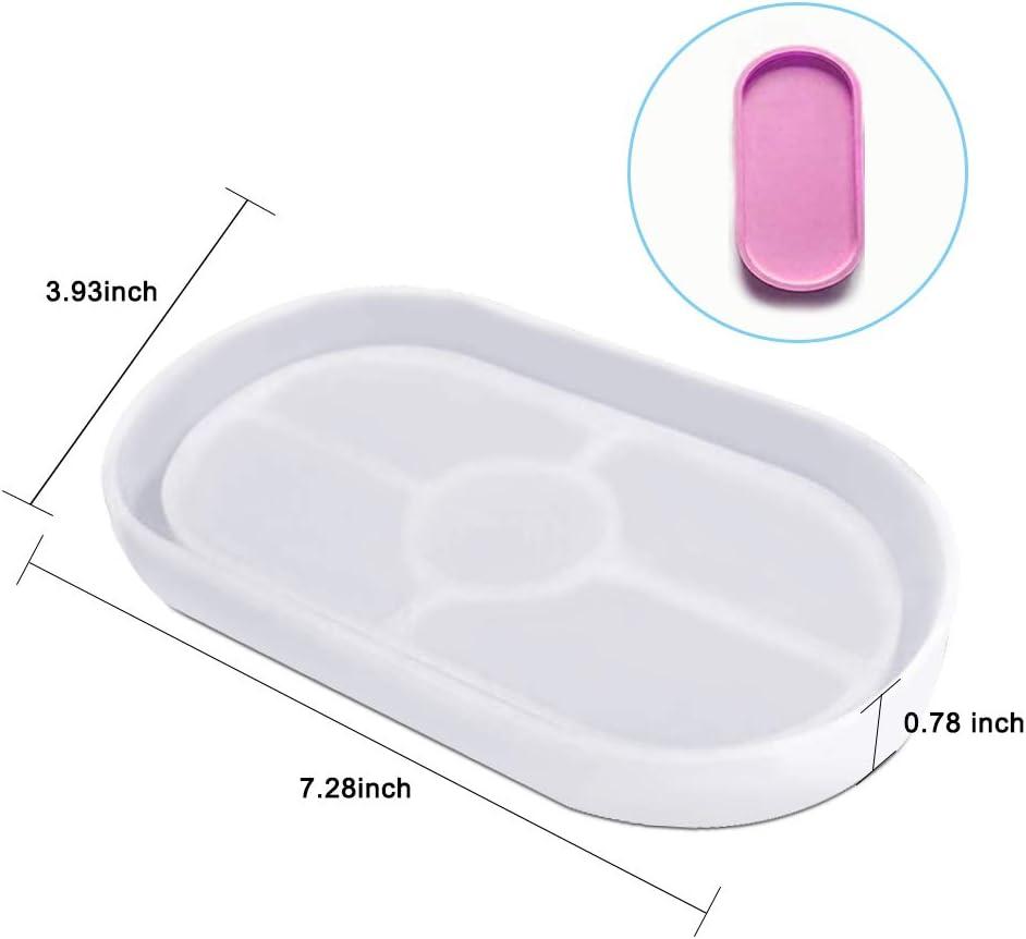 AFUNTA DIY Oval Silicone Coaster Mold,2 Pcs Soft Flexible Oval Crystal Silicone Molds for Casting with Resin, Concrete, Cement and Polymer Clay - Transparent White