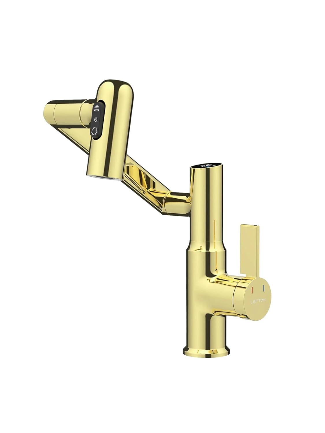 Lefton Rotatable Single Hole Bathroom Faucet with Temperature Display BF2204