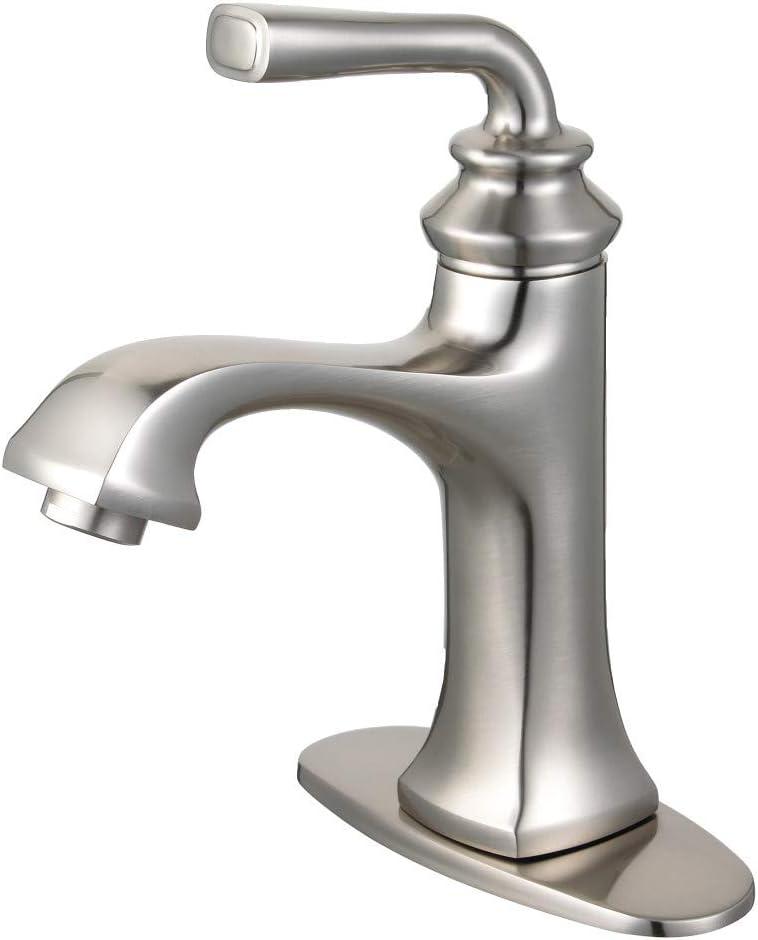 Kingston Brass LS4428RXL Kingston Brass Restoration Single-Handle 1-Hole Deck Mount Bathroom Faucet with Push Pop-Up