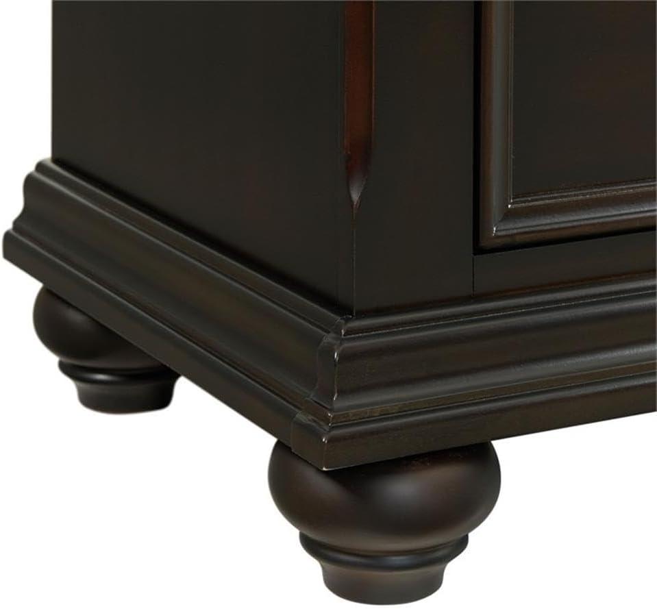 Brooks 3 Drawer Nightstand with USB Ports Black - Picket House Furnishings: Bedroom Storage, Felt-Lined Drawer