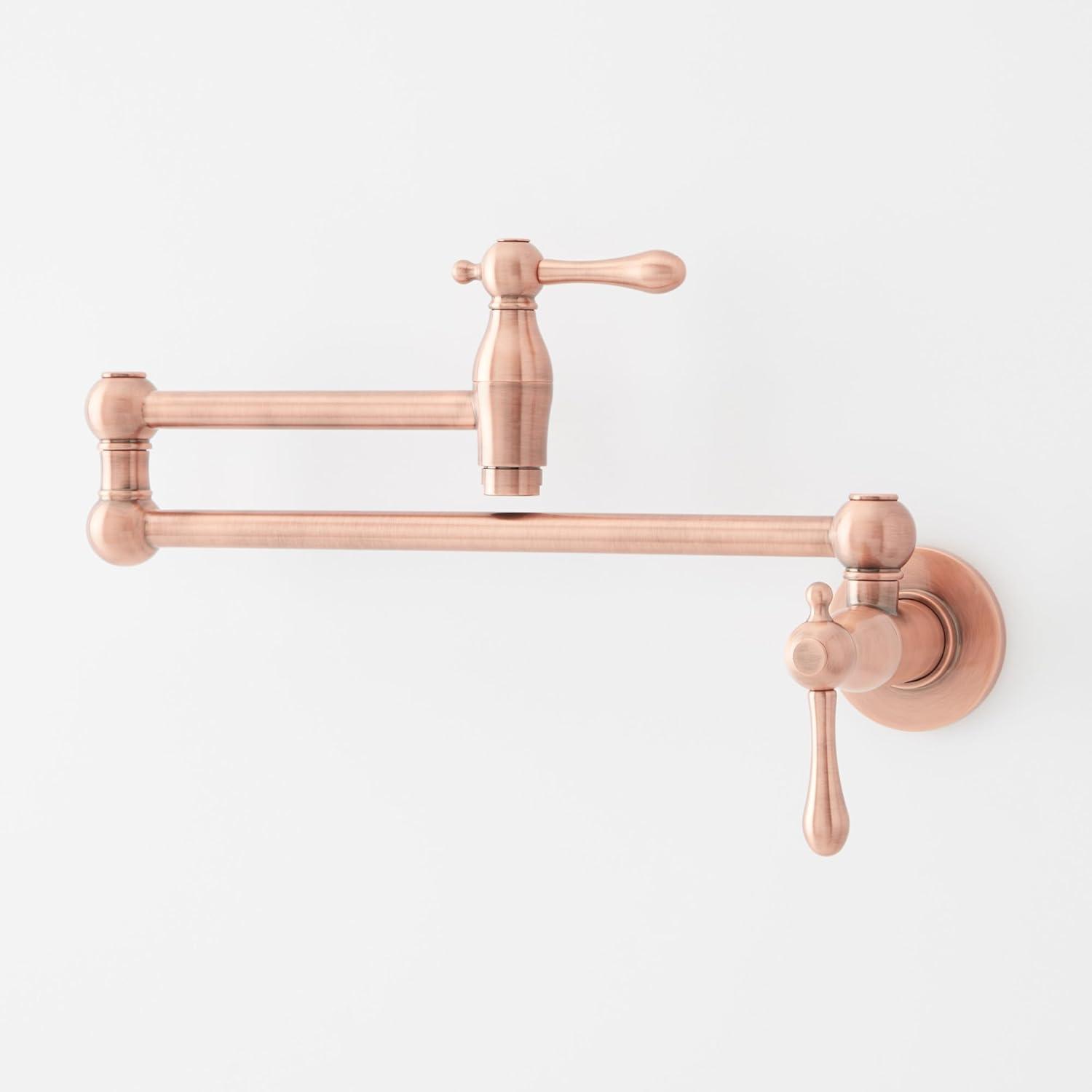 Aged Brass Double Handle Wall Mounted Pot Filler