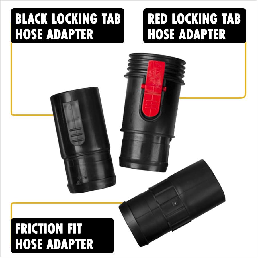 Extra Long Black Plastic Wet/Dry Vacuum Hose with Locking Tab