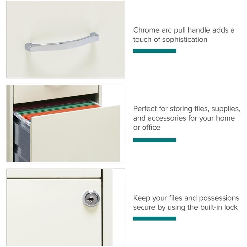 Scranton & Co 18" 3 Drawer Vertical File Cabinet in Pearl White