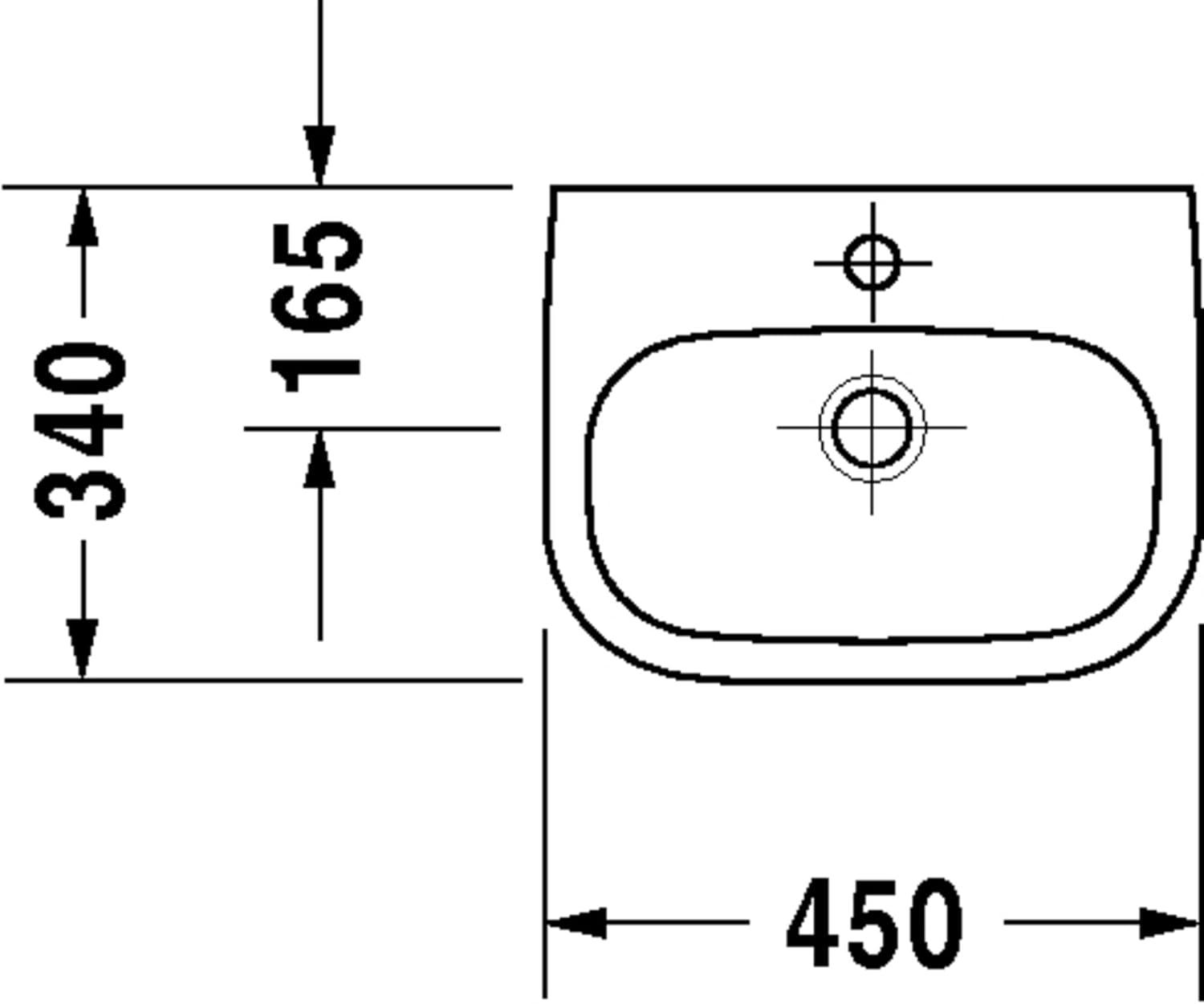 D-Code Ceramic 18" Bathroom Sink with Overflow