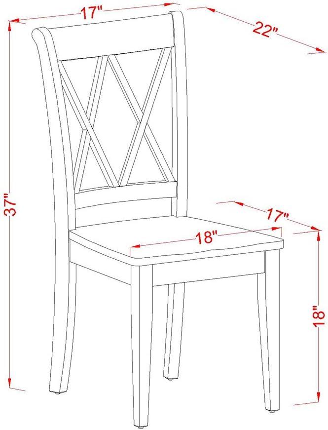 East West Furniture Vancouver 9-piece Wood Dining Room Set in Linen White