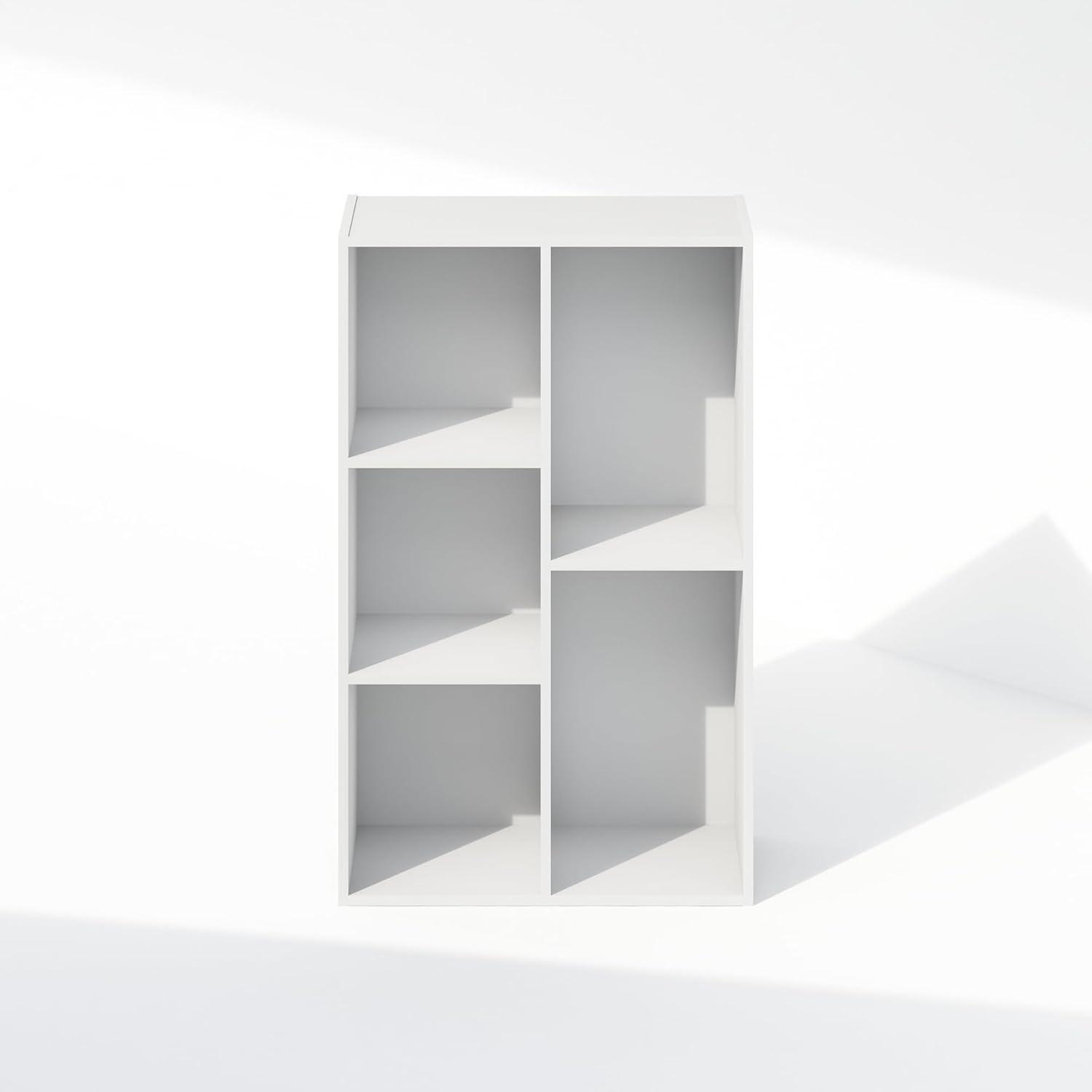 KINOFO 5-Cube Open Shelf Clothing & Closet Storage Organization, White