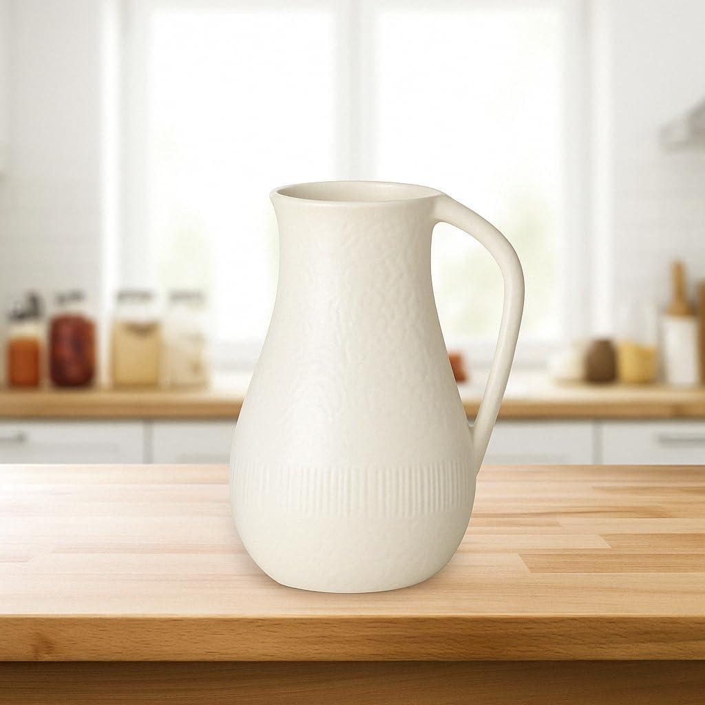 Sullivans 10" White Chiffon Stone Pitcher