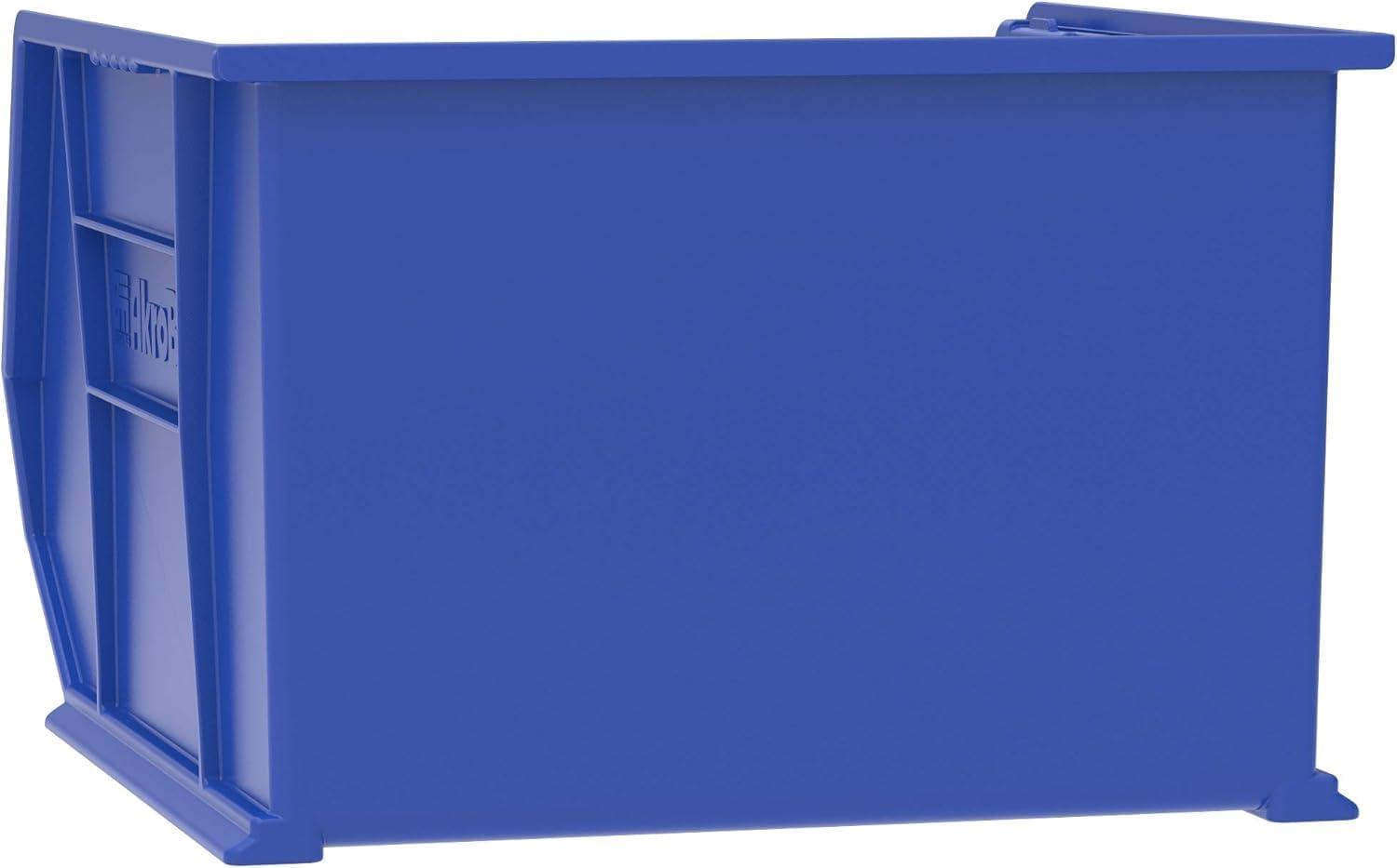 Akro-Mils Stackable Storage Bins, AkroBins 30270 Stacking Organizer, 18"x16"x11", Blue, 3-Pack