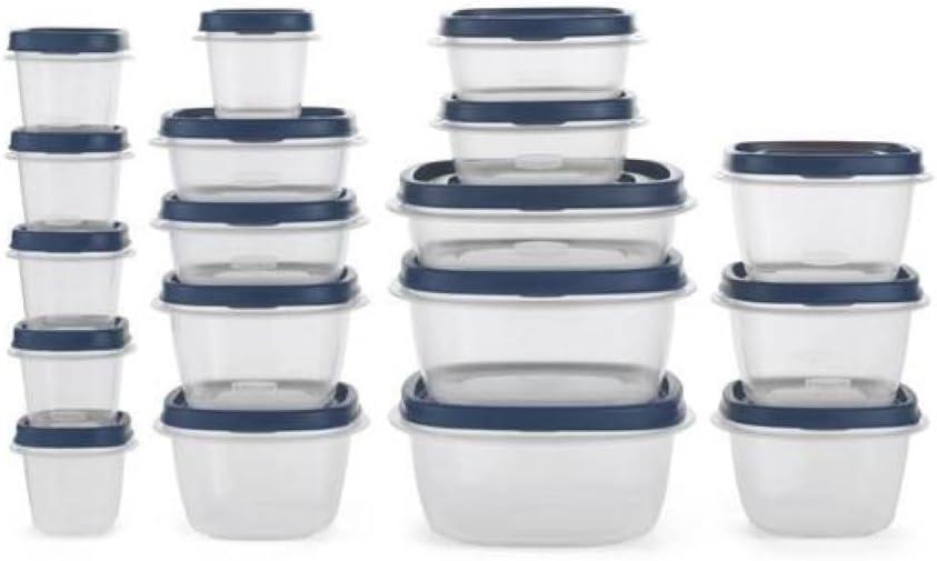 Blue 36-Piece BPA-Free Plastic Meal Prep Set