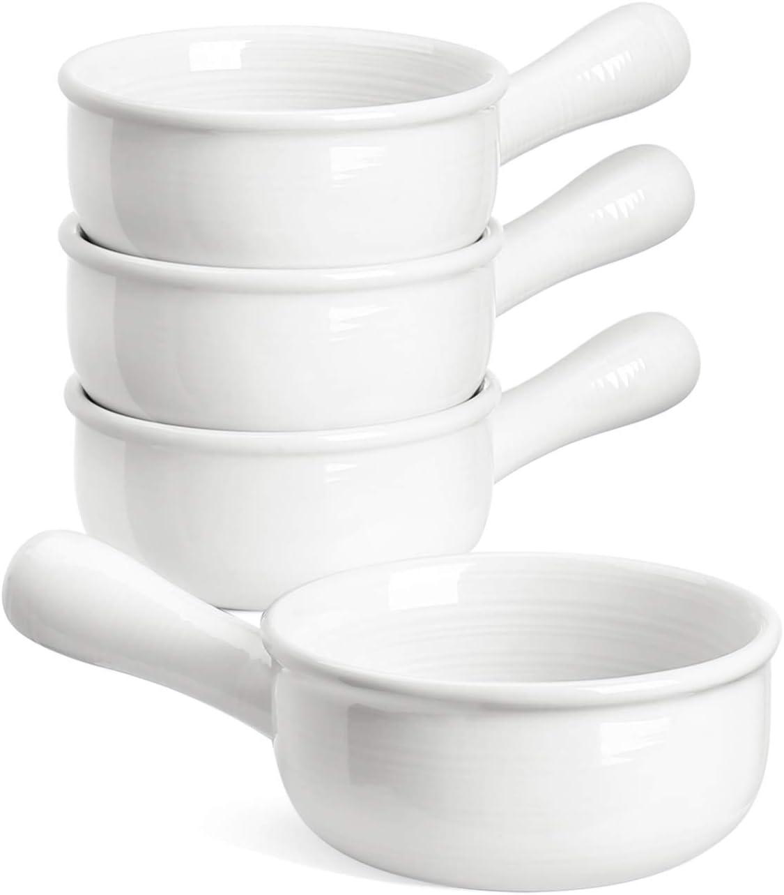 LE TAUCI 15 OZ French Onion Soup Bowls With Handles, Set of 4 Serving Bowls