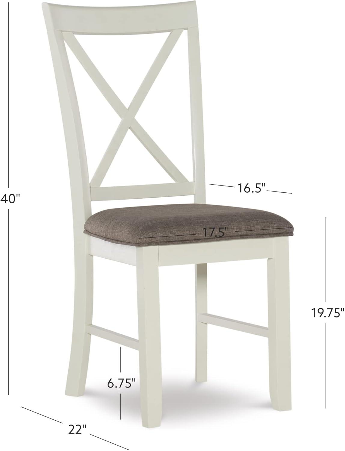 Linon Jane Wood Set of Two X-Back Dining Side Chairs in Vanilla White