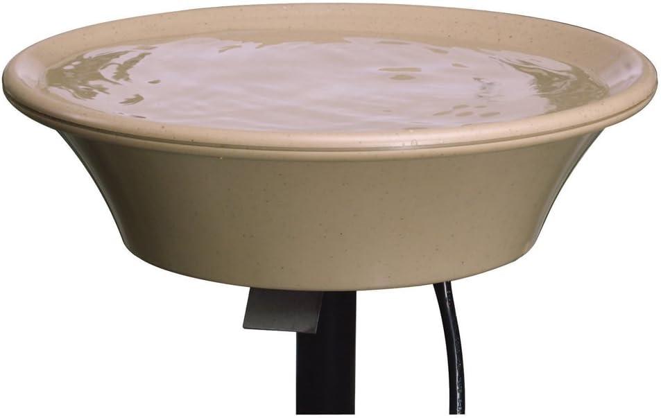 Birds Choice 3" Deck or Pole Mountable Heated Bird Bath Bowl Beige: Weather-Resistant, 5lb Capacity, 24" Stand Height