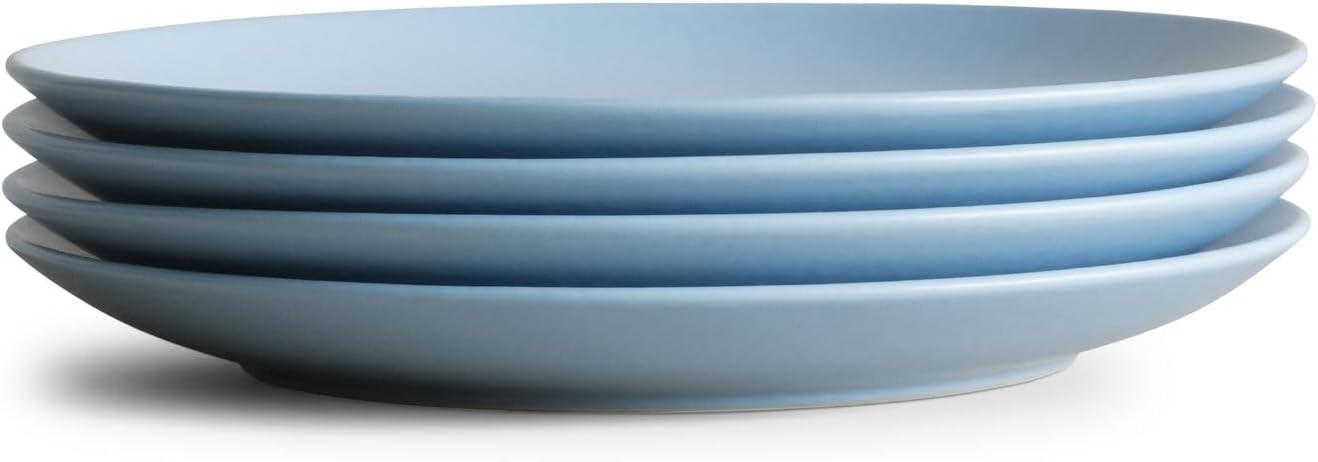 Lagoon Blue Ceramic 8.25" Salad and Dessert Plates, Set of 4