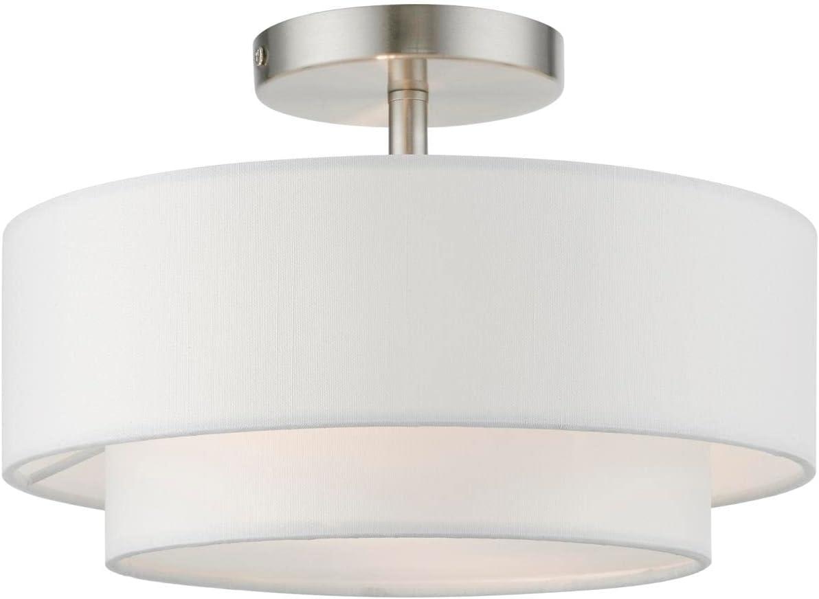 Livex Lighting Meridian 2 - Light Semi-Flush Mount in  Brushed Nickel