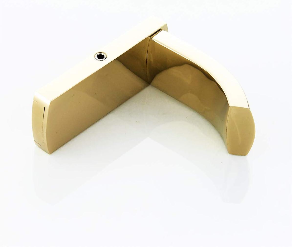 Polished Gold Brass Wall-Mounted J-Shaped Hook