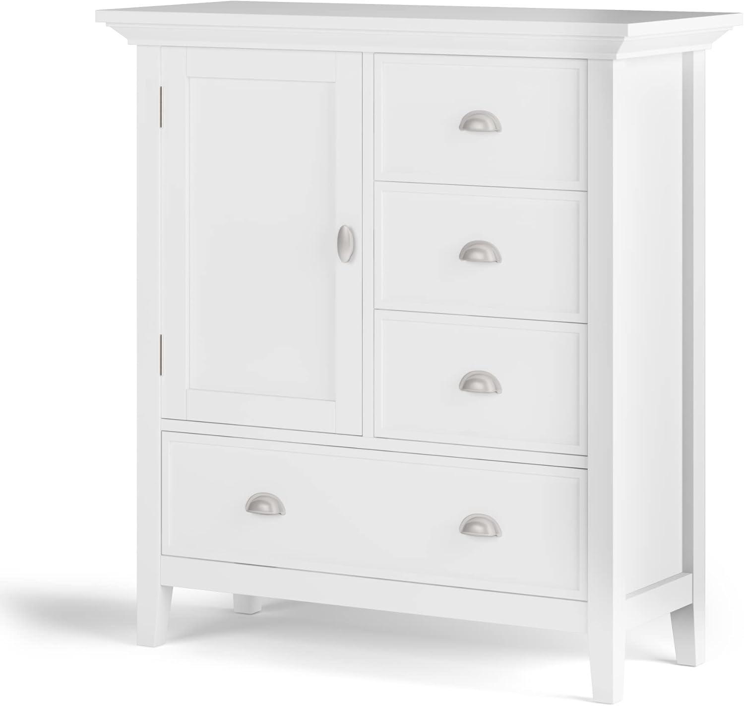 White Solid Wood Freestanding Office Storage Cabinet