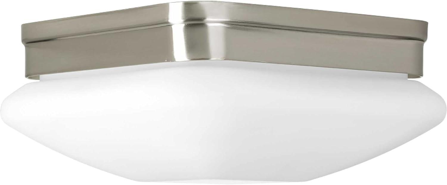 Progress Lighting, Appeal Collection, 2-Light Flush Mount, Polished Chrome, Square Etched Opal Glass