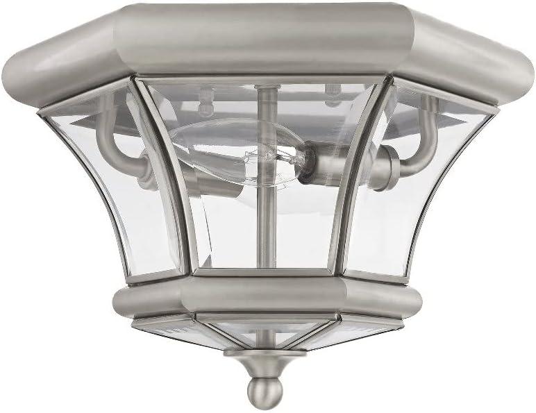 Bronze 2-Light Indoor/Outdoor Flush Mount with Clear Glass