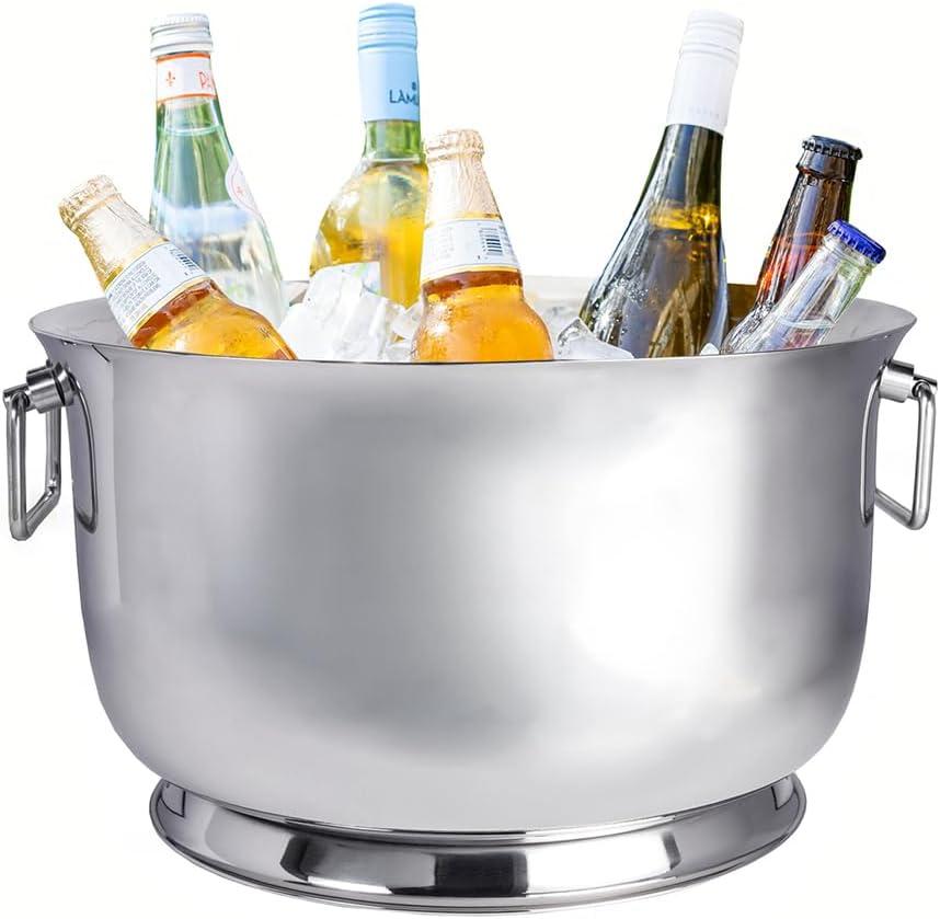 Sol Living 4.3 Gallons Stainless Steel Single Wall Beverage Tub for Parties
