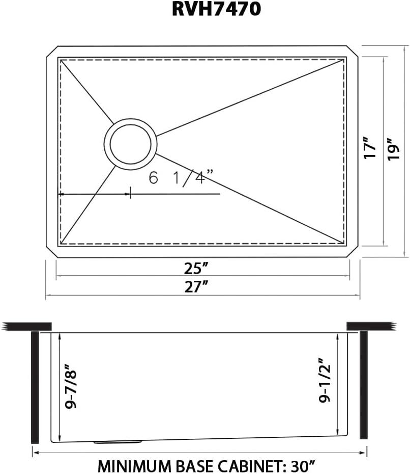 Ruvati 27-inch Stainless Steel Single Bowl Undermount Kitchen Sink