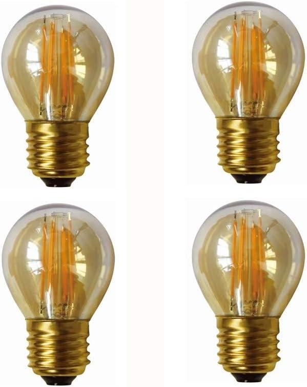 4W G45 Dimmable LED Filament Bulb G45 LED Vintage Edison Bulbs E26/E27 Medium Base Lamp for Home Pendant Antique Light,G14/G45 Shape,E26/E27 Socket Base,Amber Glass,2300K Warm White, Pack of 6