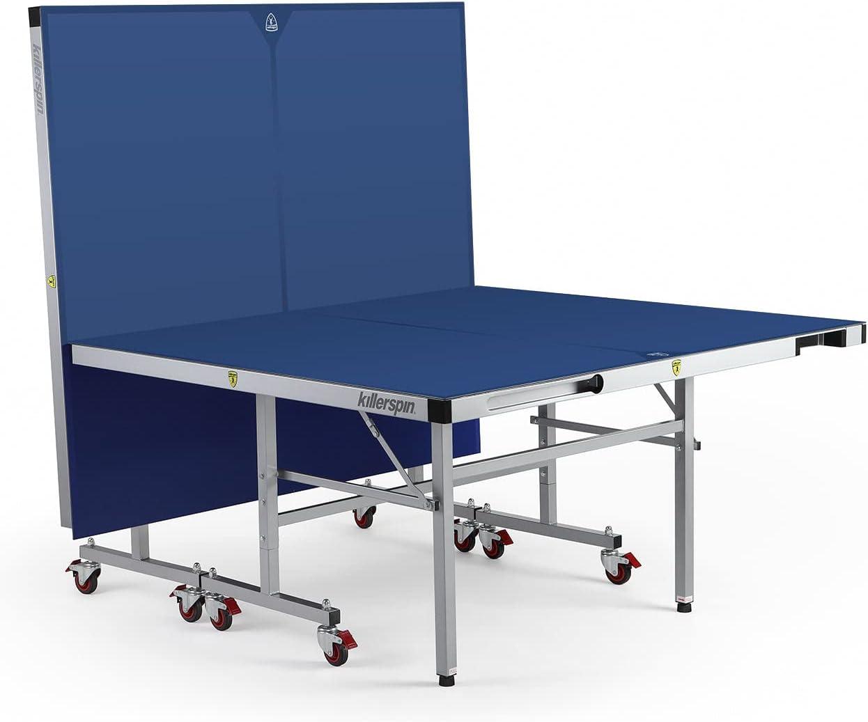 Blue Folding Outdoor Table Tennis Table with Net and Storage