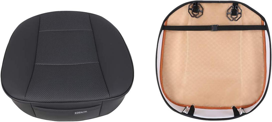 Ultra-Luxury PU Leather Car Seat Protection Cover Car Seat Cover for Most Four-Door Sedan&SUV,Single Seat Cover Without Backrest 1PCS (W 20.8× D 21× T 0.2inch) (3D-Beige)