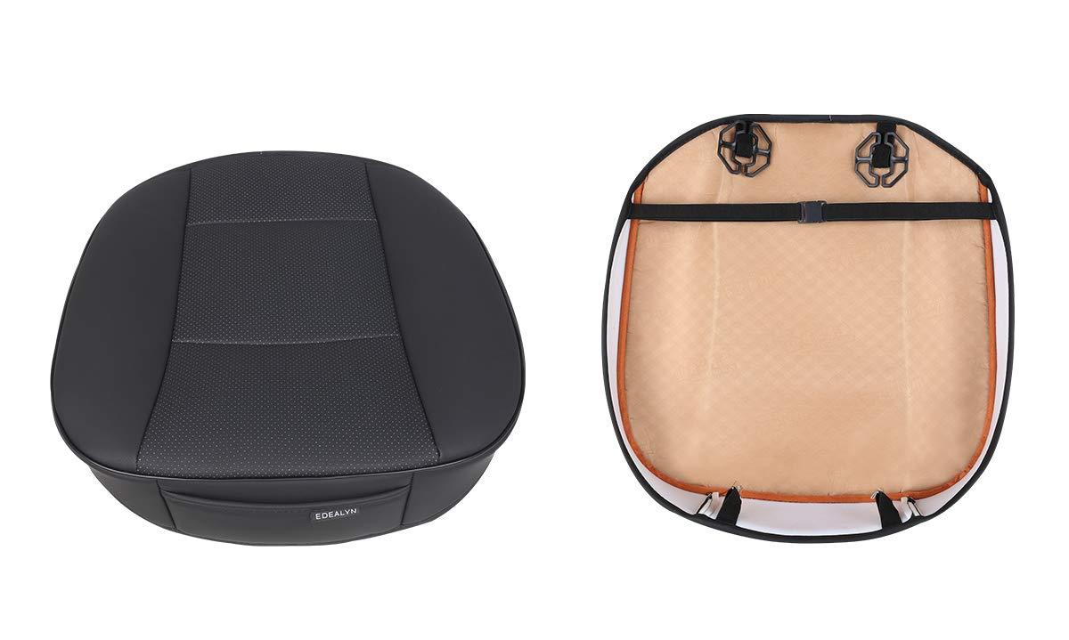 Ultra-Luxury PU Leather Car Seat Protection Cover Car Seat Cover for Most Four-Door Sedan&SUV,Single Seat Cover Without Backrest 1PCS (W 20.8× D 21× T 0.2inch) (3D-Beige)