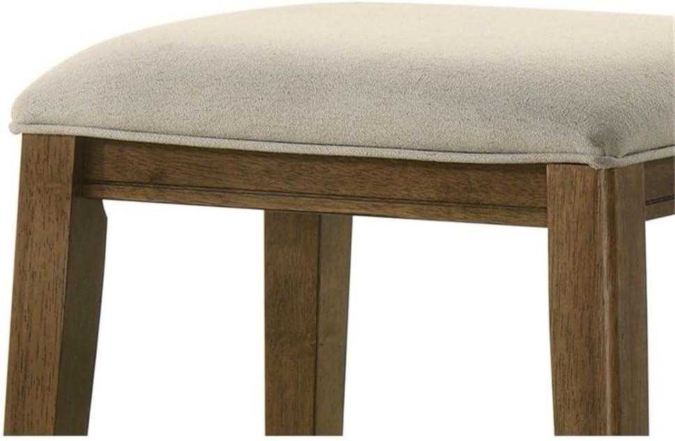 Sasha Walnut Wood Counter Height Stool with Upholstered Seat