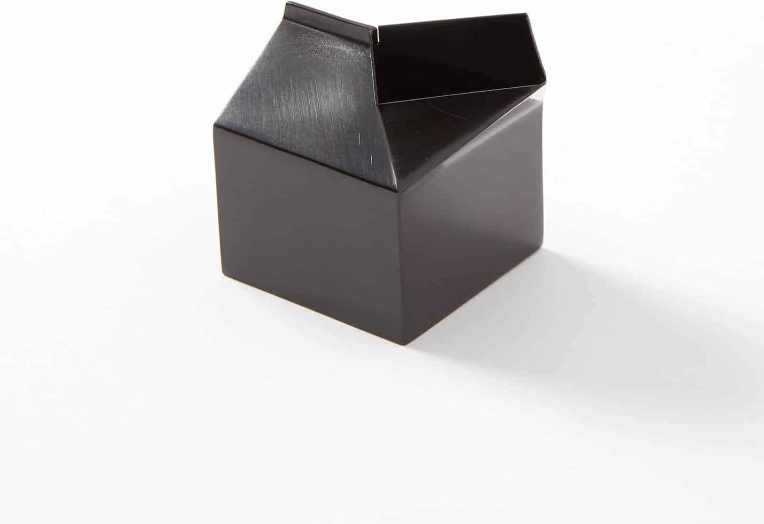 Satin Black Stainless Steel Milk Carton Creamer, 3-Ounces