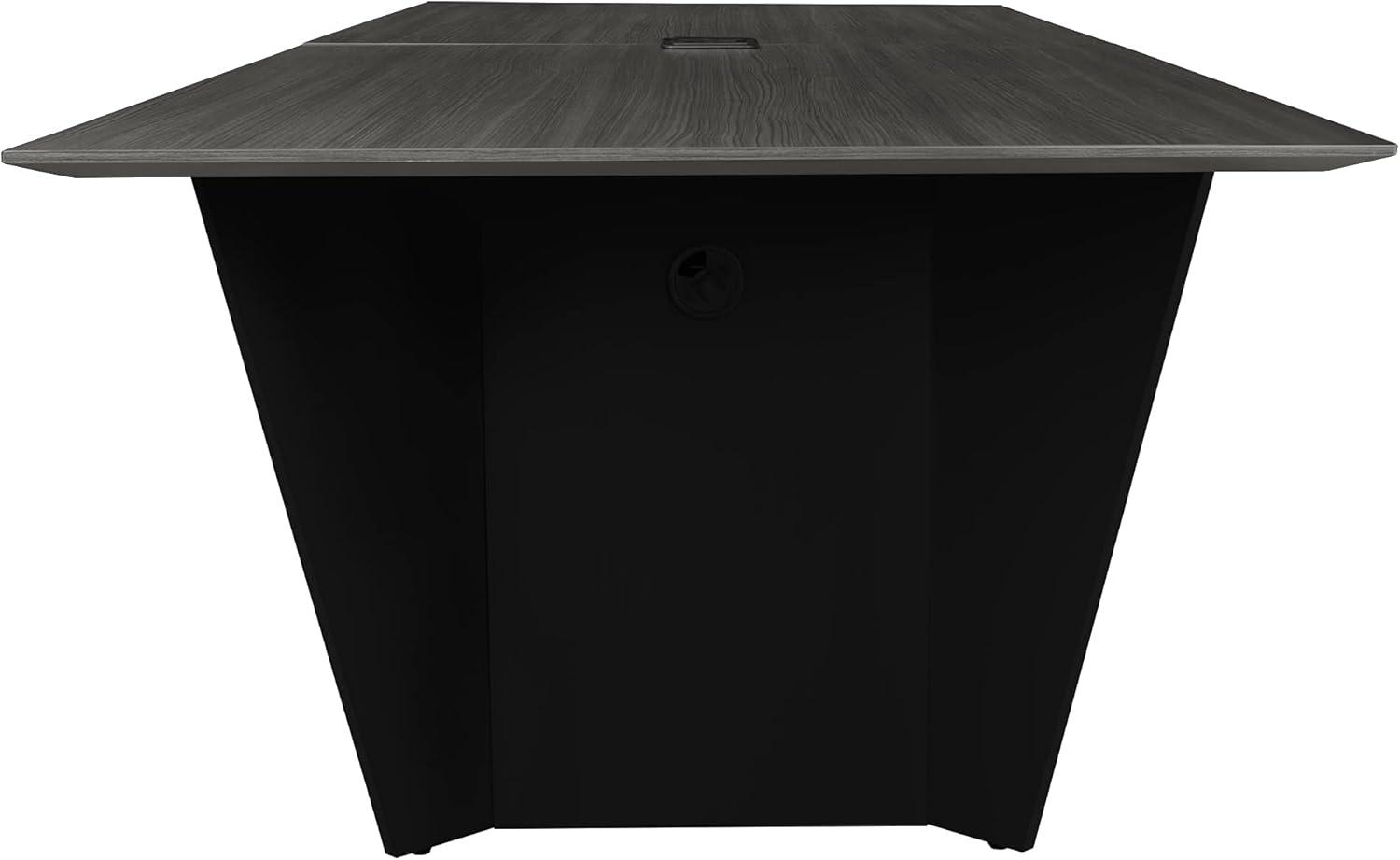 Array 96" Conference Table with Power Data Grommet- Ash Grey/ Black