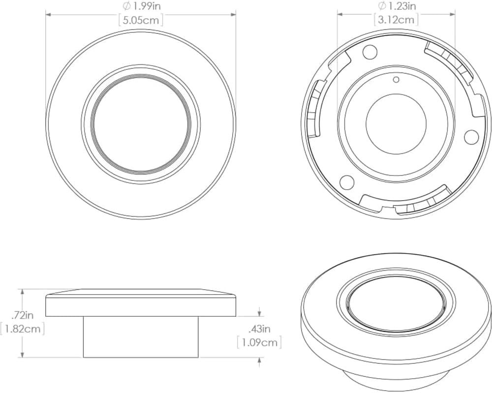 Lumitec Orbit - Flush Mount Down Light - Brushed Finish - White Non Dimming Newt