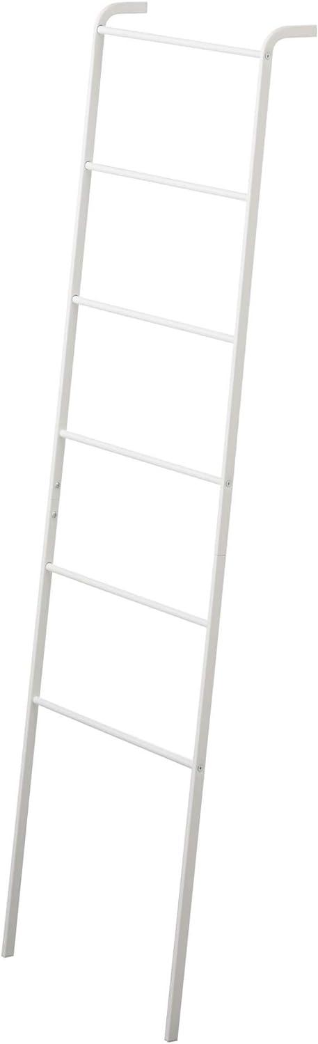 Slim Black Metal Leaning Ladder Hanger for Towels and Clothes