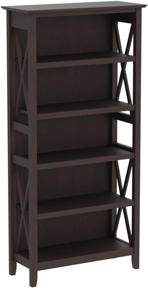 Bing Cherry Tall Adjustable 5-Shelf Bookcase Set