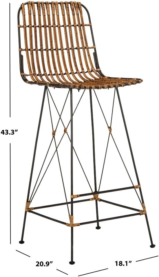 Minerva Wicker Bar Stool (Set of 2)  - Safavieh