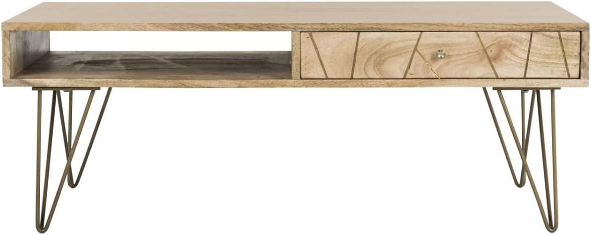 Marigold Coffee Table - Natural/Brass - Safavieh