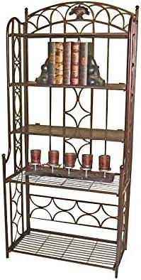 International Caravan Mandalay Iron Bakers Rack in Bronze