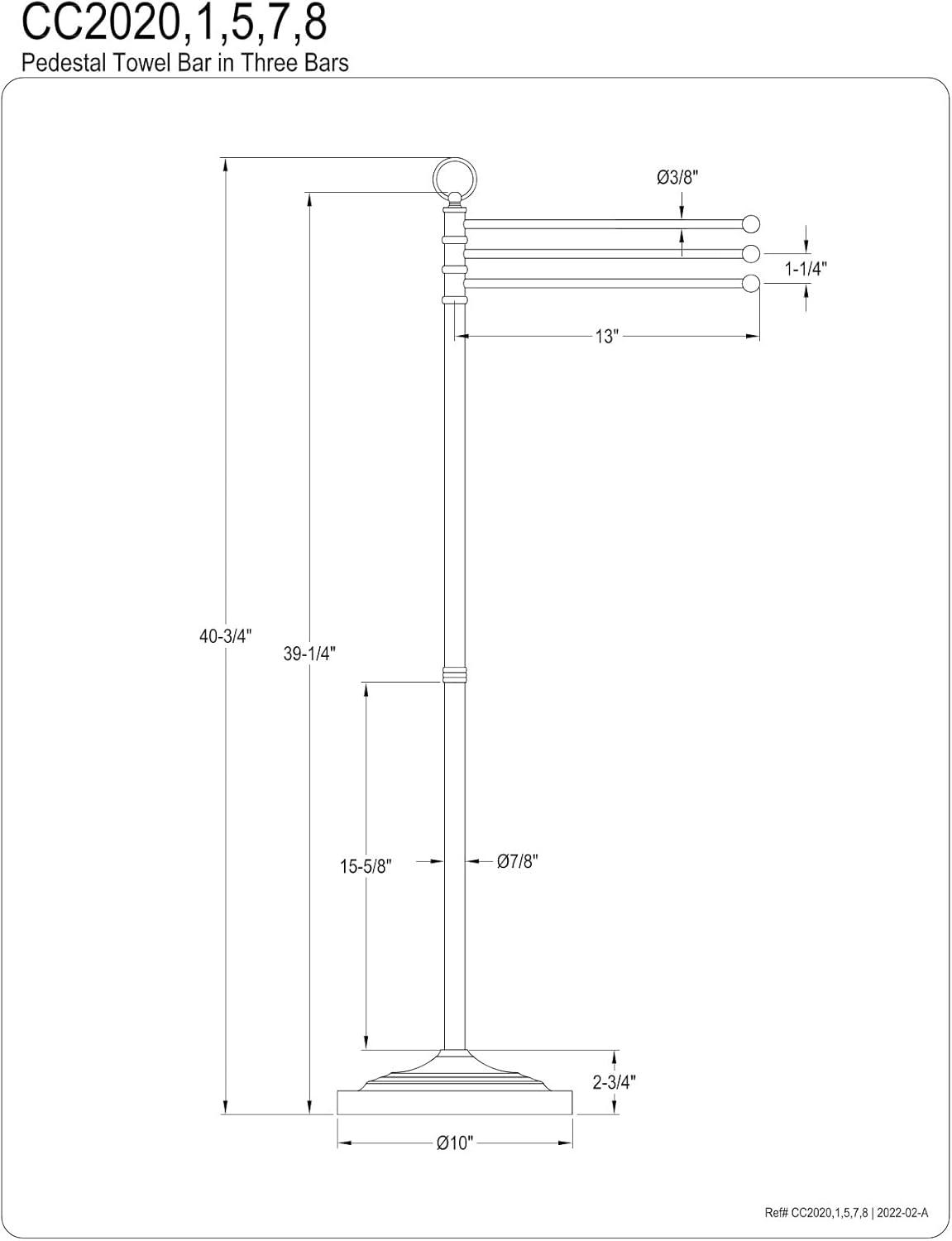 Kingston Brass Vintage Freestanding Triple Towel Rack