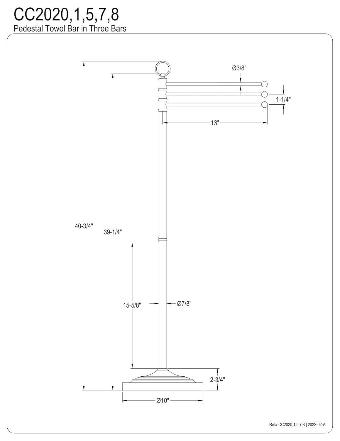 Kingston Brass Vintage Freestanding Triple Towel Rack
