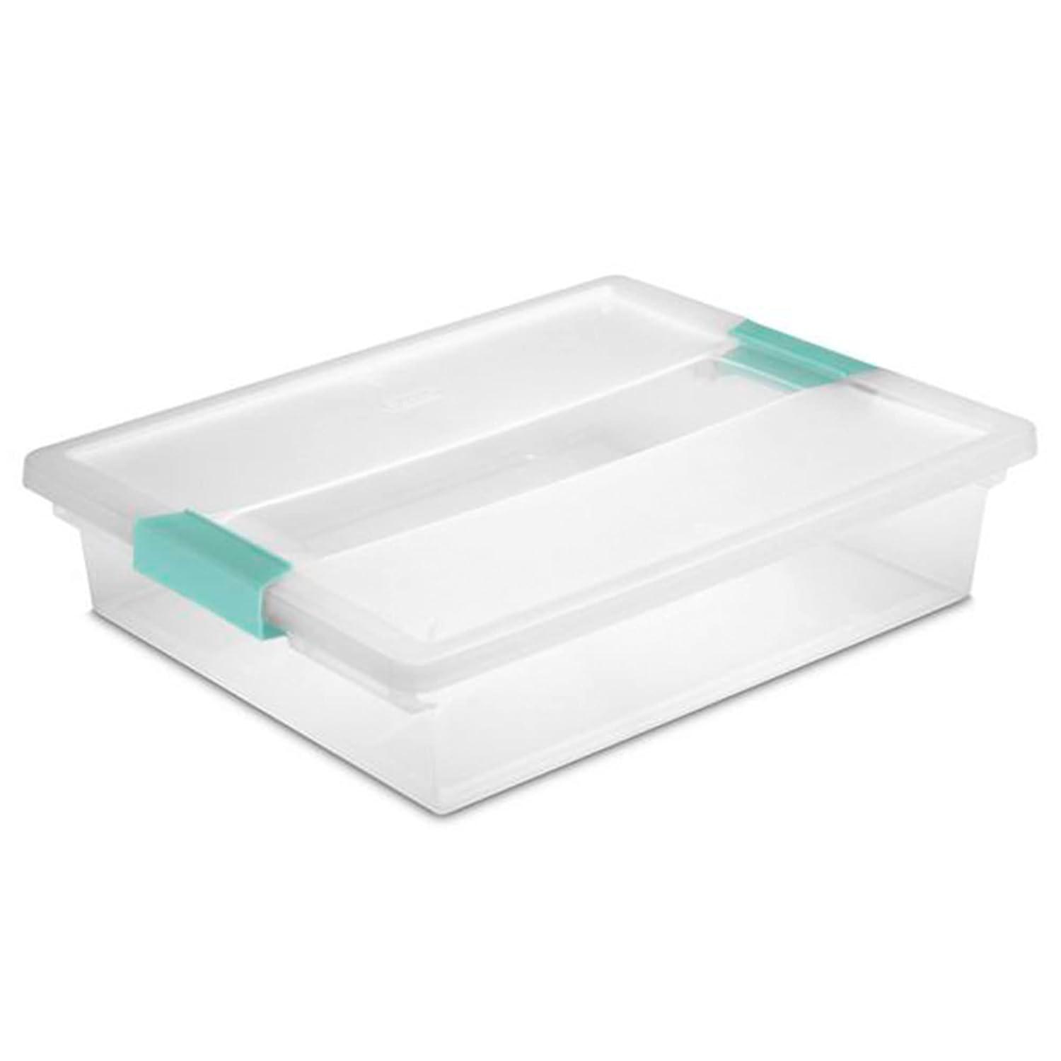 Sterilite Sterilite Plastic Stackable Storage Bin w/Clear Latch Lid (Set of 6)