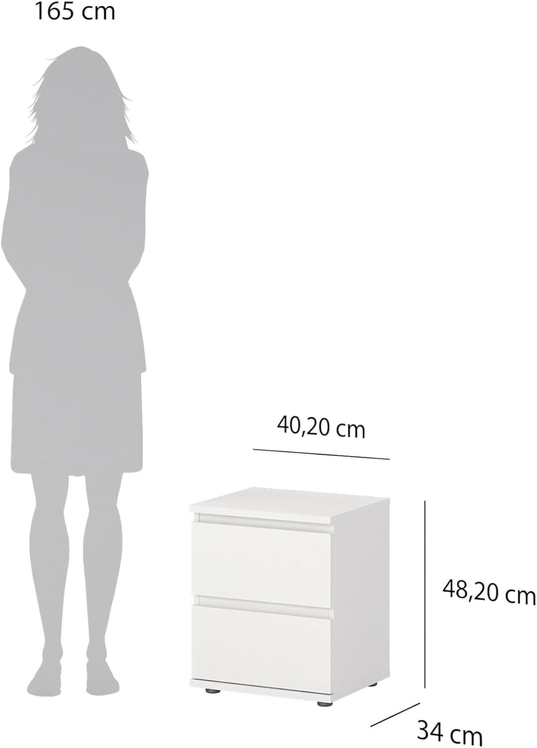 Tvilum, Aurora 2 Drawer Nightstand, White