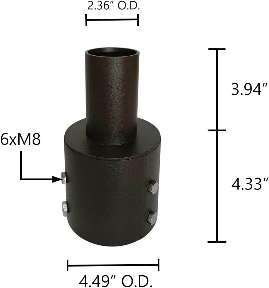 Tenon Adaptor for 4" Round Pole,Pole Adapter for Slip Fit Mount LED Shoebox