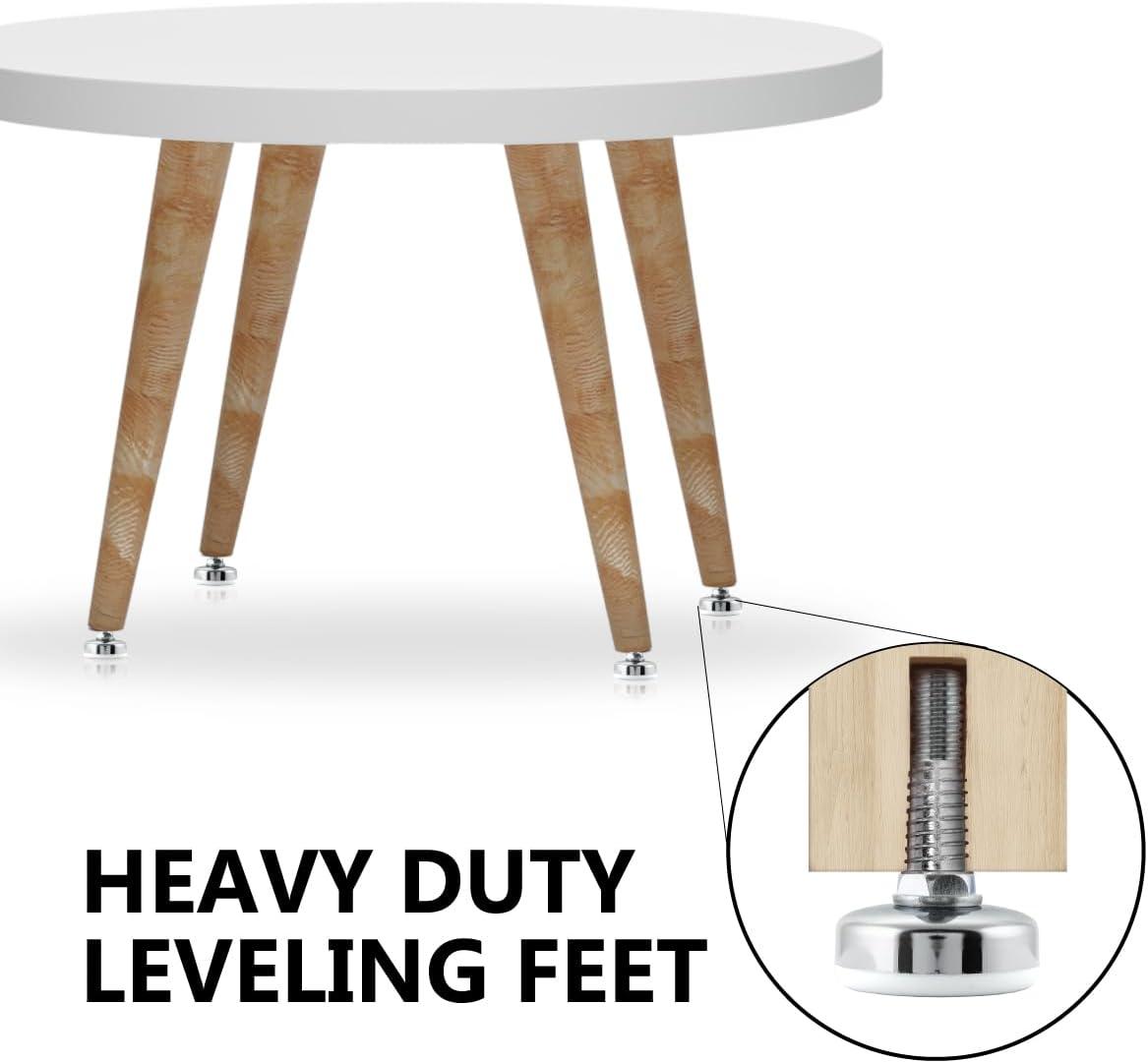 Chrome Heavy Duty Adjustable Furniture Leveling Feet Set of 12